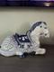 Horse Trinket Box With Lid Blue And White Italian Porcelain Statue Vintage Decor