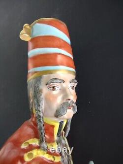 Huge Antique French Dubois Paris Porcelain Military Cavalry Figure Figurine