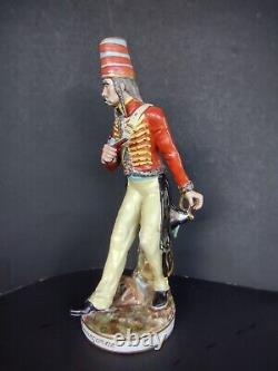 Huge Antique French Dubois Paris Porcelain Military Cavalry Figure Figurine