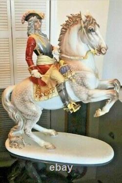 Huge Antique Rosenthal Bavaria Baroque Horse RIDER Figurine Statue 17