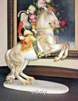 Huge Antique Rosenthal Bavaria Baroque Horse RIDER Figurine Statue 17