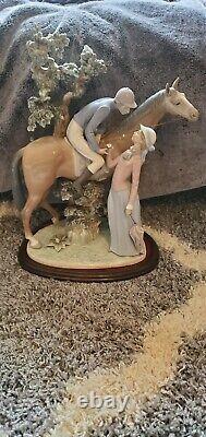 Huge Lladro Figurine #5036- Jockey With Lass (Horse)