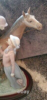 Huge Lladro Figurine #5036- Jockey With Lass (Horse)