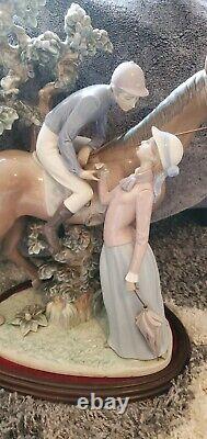 Huge Lladro Figurine #5036- Jockey With Lass (Horse)