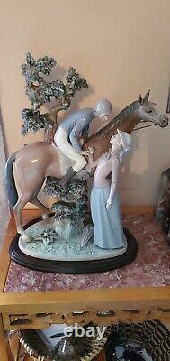 Huge Lladro Figurine #5036- Jockey With Lass (Horse)