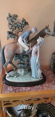 Huge Lladro Figurine #5036- Jockey With Lass (Horse)