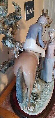 Huge Lladro Figurine #5036- Jockey With Lass (Horse)