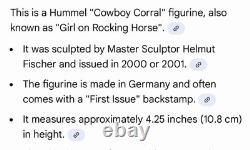 Hummel First Issue 2021 Cowboy Corral Girl Rocking Horse Figurine