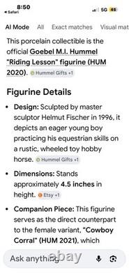 Hummel Hobby Horse Set of 2 Riding Lesson& Cowboy Corral 1st issue on bottom