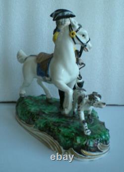 Hunting Dog Horse Hunter Nymphenburg Porcelain FIGURINE Munich Bavaria RARE