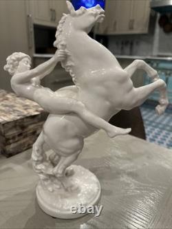 Hutschenreuther Figurine Girl On A Horse 12-3/4' Tall Germany Perfect Condition