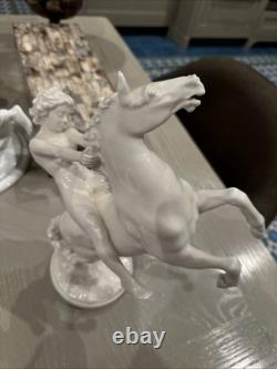 Hutschenreuther Figurine Girl On A Horse 12-3/4' Tall Germany Perfect Condition