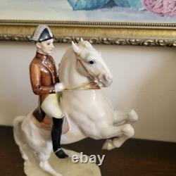 Hutschenreuther Germany Porcelain Figurine Lipizzaner Horse With A Rider