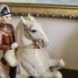 Hutschenreuther Germany Porcelain Figurine Lipizzaner Horse With A Rider