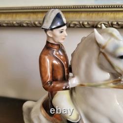 Hutschenreuther Germany Porcelain Figurine Lipizzaner Horse With A Rider