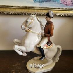 Hutschenreuther Germany Porcelain Figurine Lipizzaner Horse With A Rider