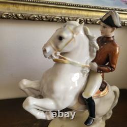 Hutschenreuther Germany Porcelain Figurine Lipizzaner Horse With A Rider