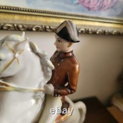 Hutschenreuther Germany Porcelain Figurine Lipizzaner Horse With A Rider