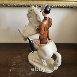 Hutschenreuther Germany Porcelain Figurine Lipizzaner Horse With A Rider