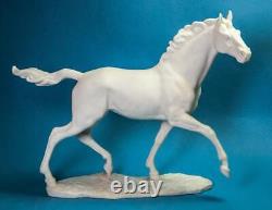 Hutschenreuther Porcelain White Horse Stallion Jazda Figurine Sculpture 1970s