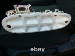 ITalian PACELLI marked porcelain coach princess horses statue group