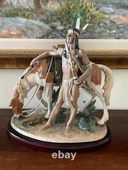 Indian Brave Lladro Native American figurines RETIRED Horse American West