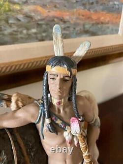Indian Brave Lladro Native American figurines RETIRED Horse American West