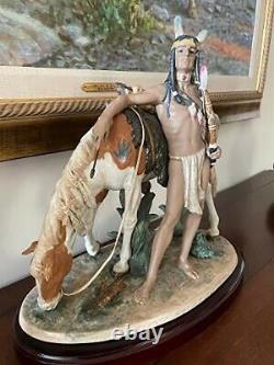 Indian Brave Lladro Native American figurines RETIRED Horse American West