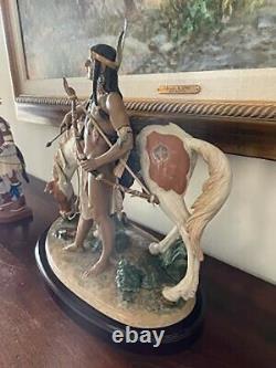 Indian Brave Lladro Native American figurines RETIRED Horse American West