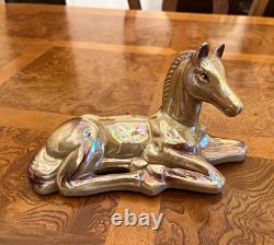 Iridescent Lusterware Porcelain Foal/Horse Figurine Equestrian