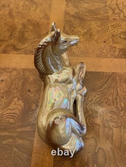 Iridescent Lusterware Porcelain Foal/Horse Figurine Equestrian