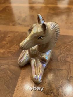 Iridescent Lusterware Porcelain Foal/Horse Figurine Equestrian