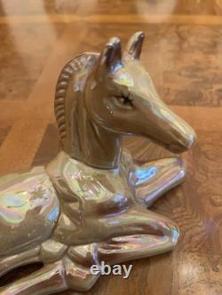 Iridescent Lusterware Porcelain Foal/Horse Figurine Equestrian