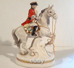 Irish Dresden Lord Harrington Equestrian Horse Figurine 7.5 Muller Volkstedt MV