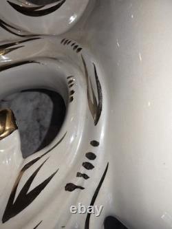 Italian#231 Mid-Century 2 white horses galloping or Capodimonte great condition