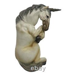 Italian Porcelain Guido Cacciapuoti Unicorn Horse Hand Signed By Artist Vintage