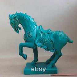 Italian Pottery Blue Chinese Tang Horse Figurine MCM Ugo Zaccagnini Sculpture