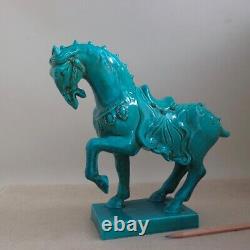 Italian Pottery Blue Chinese Tang Horse Figurine MCM Ugo Zaccagnini Sculpture