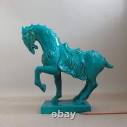 Italian Pottery Blue Chinese Tang Horse Figurine MCM Ugo Zaccagnini Sculpture