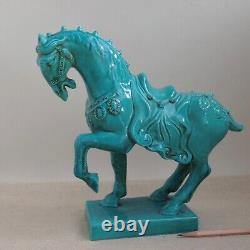 Italian Pottery Blue Chinese Tang Horse Figurine MCM Ugo Zaccagnini Sculpture