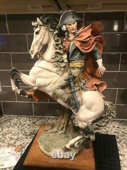 Italian Rare Armani Signed A. G. Capodimonte Napoleon on horse figurine statue 16