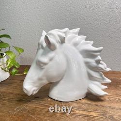 Italian White Ceramic Horse Head Figurine Art Figurine Sculpture Intrada Italy