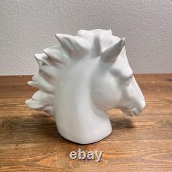 Italian White Ceramic Horse Head Figurine Art Figurine Sculpture Intrada Italy