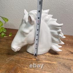 Italian White Ceramic Horse Head Figurine Art Figurine Sculpture Intrada Italy