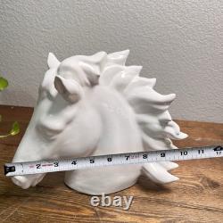 Italian White Ceramic Horse Head Figurine Art Figurine Sculpture Intrada Italy