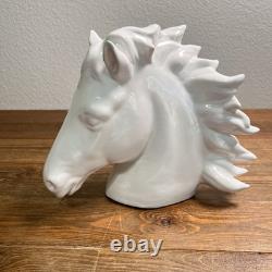 Italian White Ceramic Horse Head Figurine Art Figurine Sculpture Intrada Italy