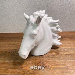 Italian White Ceramic Horse Head Figurine Art Figurine Sculpture Intrada Italy