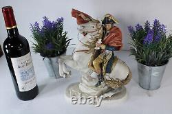 Italian capodimonte porcelain napoleon horse sculpture statue