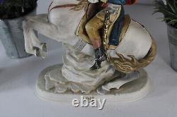 Italian capodimonte porcelain napoleon horse sculpture statue