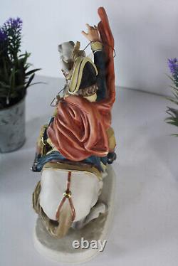 Italian capodimonte porcelain napoleon horse sculpture statue